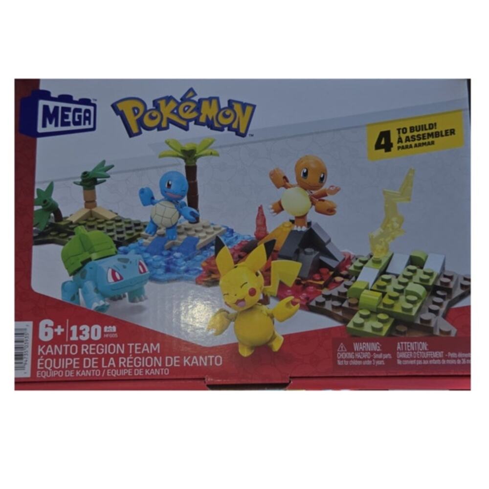 MEGA Pokémon Building Toy Kit Kanto Region Team 4 Figures (130 Pieces) New